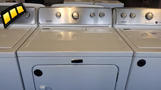 Maytag model MEDC465HW with a 7 cubic foot capacity. This Maytag dryer has a lint filter located on (..)