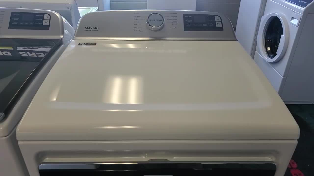 Maytag MED7230HW- 7.4 cu. ft. 240-Volt Smart Capable White Electric Vented Dryer with Hamper Door and Steam, ENERGY STAR 0