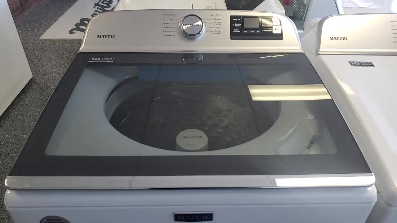 Maytag 4.7 cu. ft. Smart Capable White Top Load Washing Machine with Extra Power Button and Deep Fill Option 0