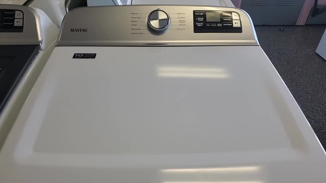 Maytag 7.4 cu. ft. 240-Volt Smart Capable White Electric Vented Dryer with Hamper Door and Steam, ENERGY STAR 0