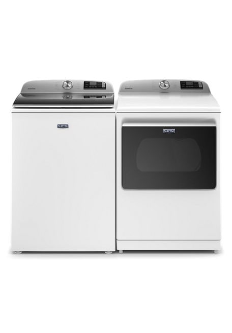 Maytag 7.4 cu. ft. 240-Volt Smart Capable White Electric Vented Dryer with Hamper Door and Steam, ENERGY STAR 5