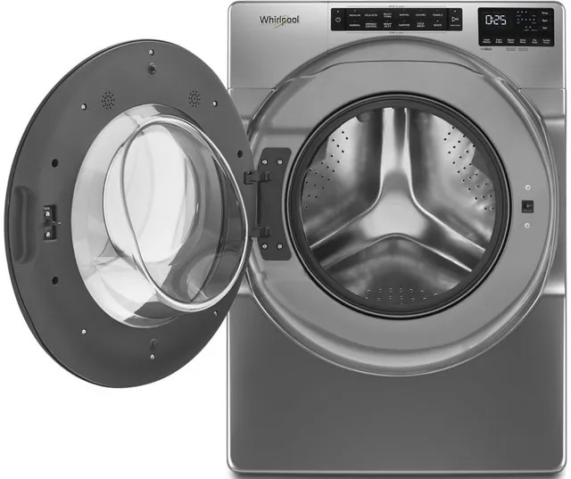 Whirlpool 4.5 cu. ft. Front Load Washer with Steam, Quick Wash Cycle and Vibration Control Technology in Chrome Shadow 5