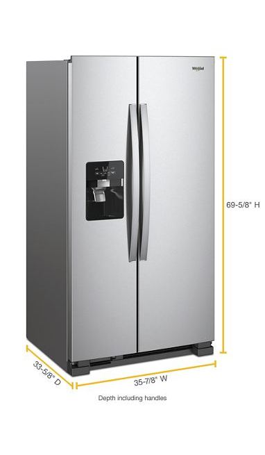 Whirlpool 24.6 cu. ft. Side by Side Refrigerator in Fingerprint Resistant Stainless Steel 3