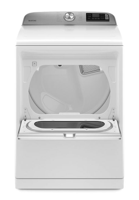 Maytag 7.4 cu. ft. 240-Volt Smart Capable White Electric Vented Dryer with Hamper Door and Steam, ENERGY STAR 3