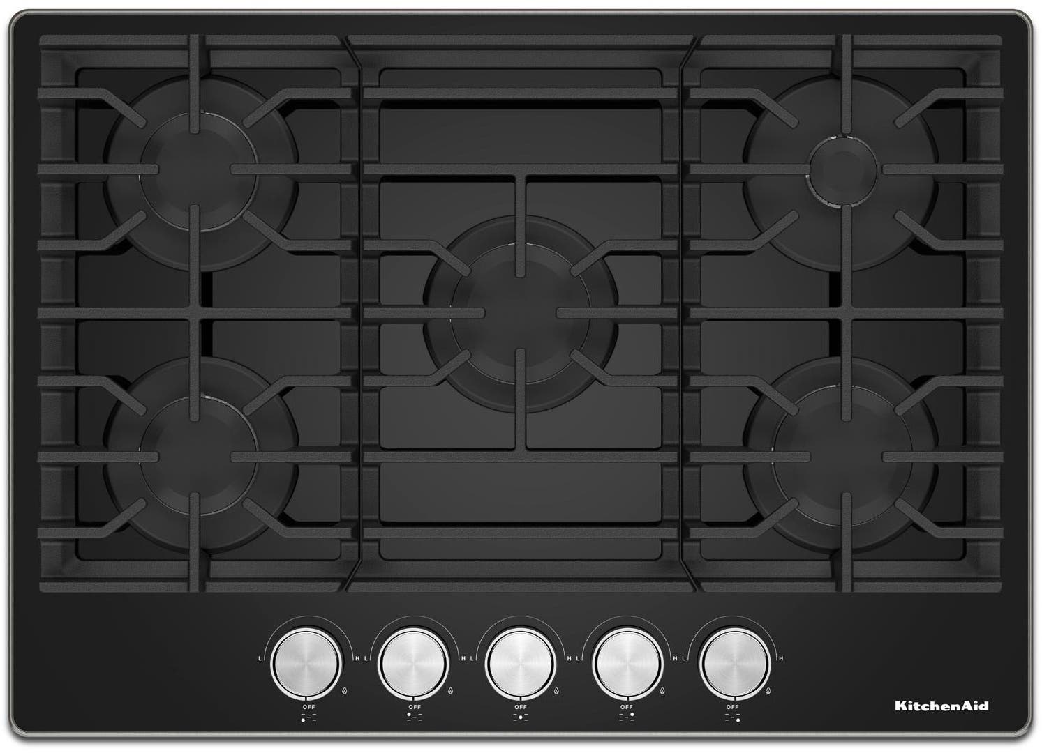KitchenAid KitchenAid 36" Gas-on-Glass Cooktop (5 Burners) with Dishwasher-Safe Grates and Knobs 0