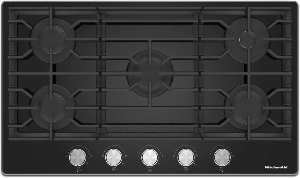 KitchenAid KitchenAid 36" Gas-on-Glass Cooktop (5 Burners) with Dishwasher-Safe Grates and Knobs 2