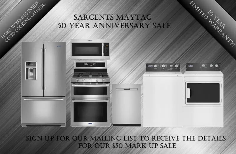 sargents 50 year anniversary appliance sale