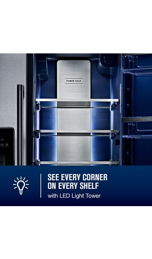 36-inch Wide Full-Depth Side-by-Side Refrigerator with Arctic Blue Interior - 28.3 Cu. Ft. 5