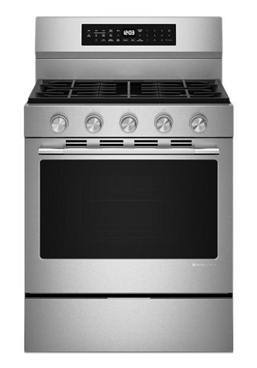 KitchenAid 5.0 Cu. Ft. Smart Freestanding Gas Range with Convection Cooking Modes 0