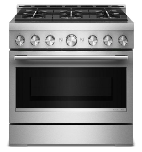 KitchenAid KitchenAid - 5.1 Cu. Ft Commercial Gas Range with No Preheat Air Fry Mode and 6 Burner - Stainless Steel 0