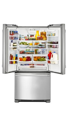 Maytag Maytag 33 in. 22 cu. ft. Built-In French Door Refrigerator in Fingerprint Resistant Stainless Steel with Water Dispenser MRFF5033PZ 0