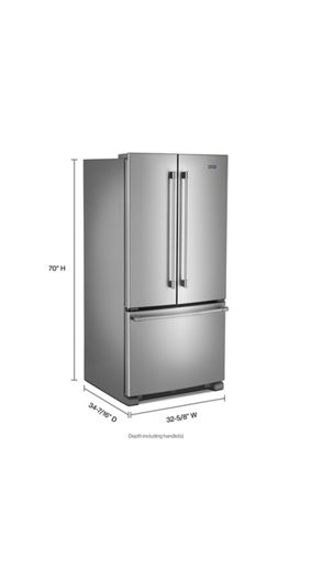 Maytag Maytag 33 in. 22 cu. ft. Built-In French Door Refrigerator in Fingerprint Resistant Stainless Steel with Water Dispenser MRFF5033PZ 1