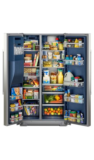 36-inch Wide Counter-Depth Side-by-Side Refrigerator with Arctic Blue Interior - 20.8 Cu. Ft. 1