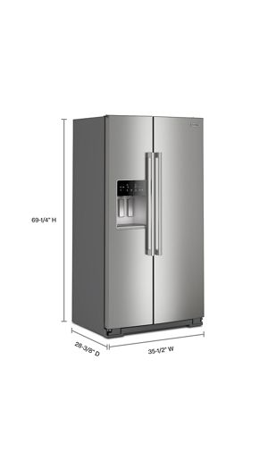 36-inch Wide Counter-Depth Side-by-Side Refrigerator with Arctic Blue Interior - 20.8 Cu. Ft. 3