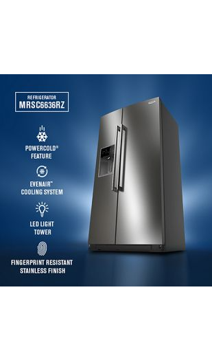 36-inch Wide Counter-Depth Side-by-Side Refrigerator with Arctic Blue Interior - 20.8 Cu. Ft. 2