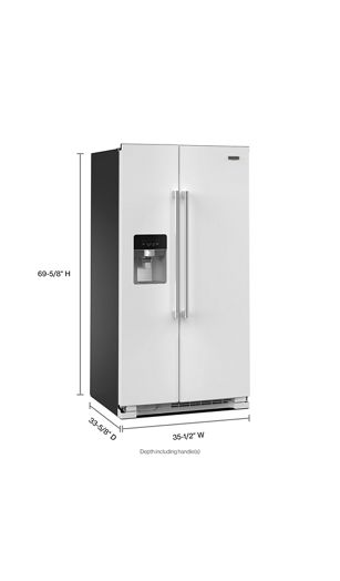 Maytag Maytag 36 in. 25 cu. ft. Counter Depth Side-by-Side Refrigerator in White with Can Caddy MRSF4036PW 2