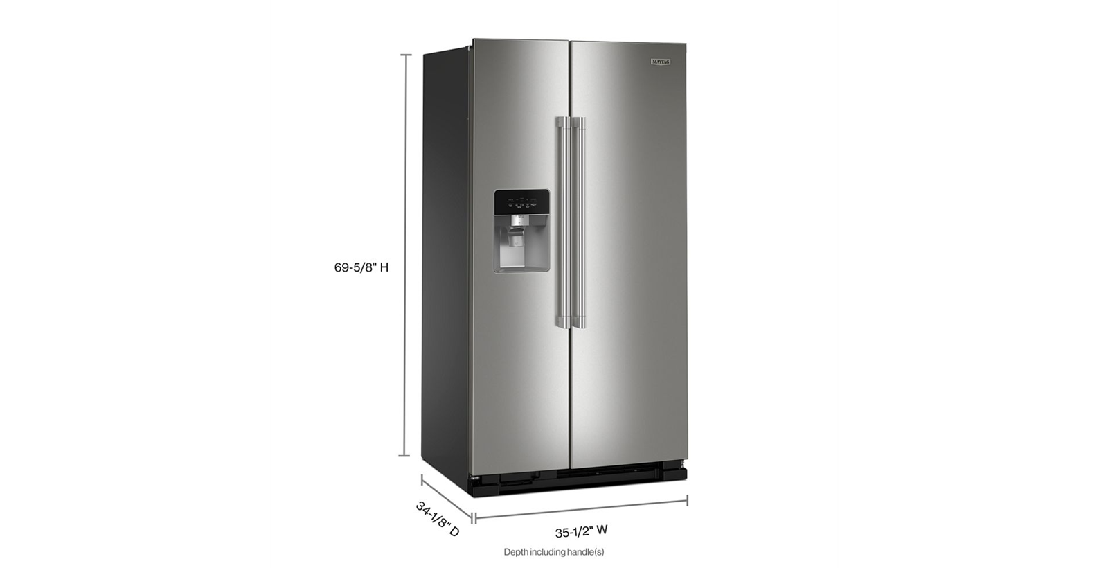 Maytag 36 in. 25 cu. ft. Standard Depth Side-by-Side Refrigerator in Fingerprint Resistant Stainless Steel with Can Caddy 3