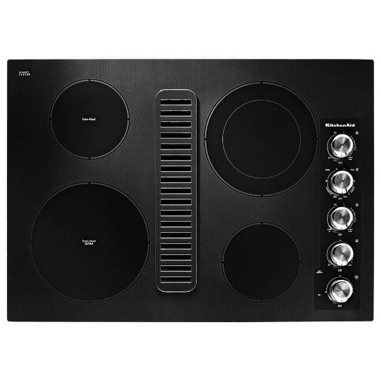 KITCHENAID 30 in. Wide 4 element Built-In Downdraft Electric Cooktop