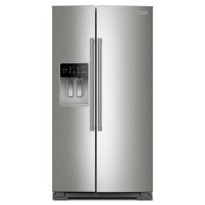 Maytag Maytag 36 in. Wide 28.7 cu. ft. Full-Depth Side-by-Side Refrigerator with Arctic Blue Interior (PowerCold) in Fingerprint Resistant Stainless
