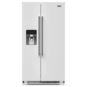 Maytag Maytag 36 in. 25 cu. ft. Counter Depth Side-by-Side Refrigerator in White with Can Caddy MRSF4036PW